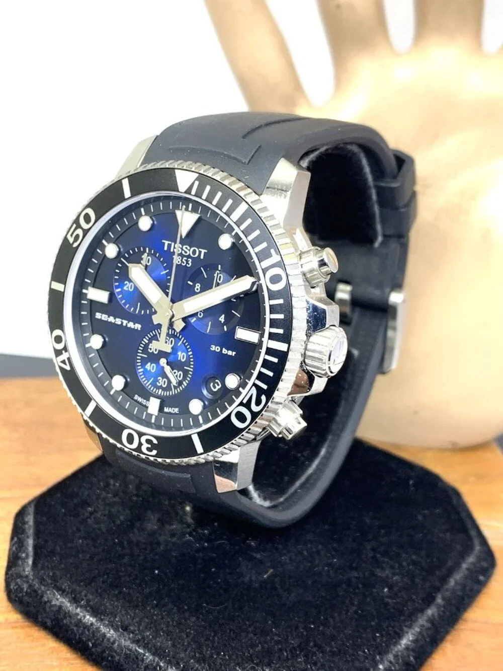 Tissot Men's Watch Seastar Chronograph Swiss Quartz Black Blue T1204171704100